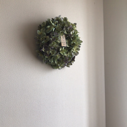 送料無料！秋色紫陽花のドライフラワーリース　※フォロワー様限定キャンペーン 3枚目の画像