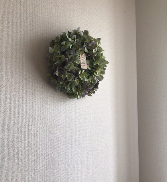 送料無料！秋色紫陽花のドライフラワーリース　※フォロワー様限定キャンペーン 3枚目の画像