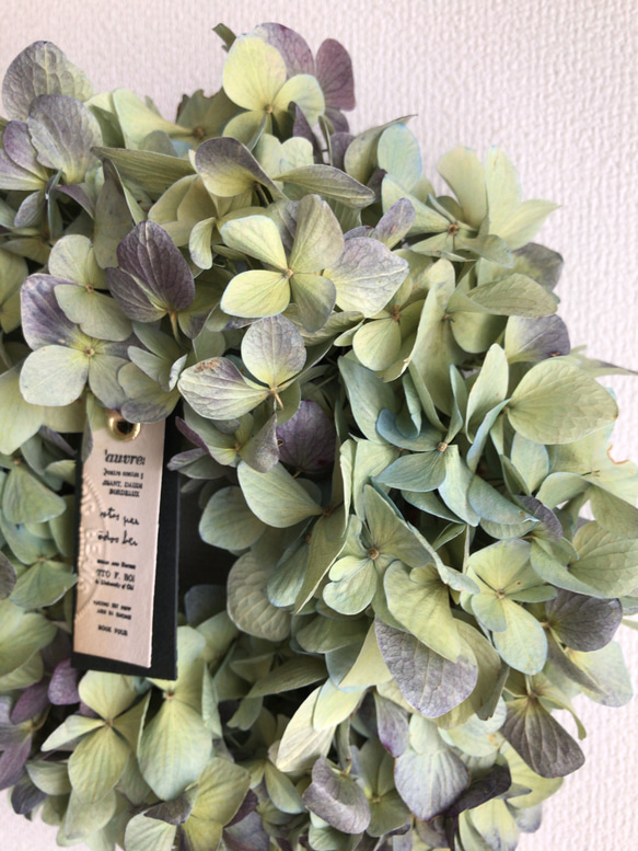 送料無料！秋色紫陽花のドライフラワーリース　※フォロワー様限定キャンペーン 5枚目の画像