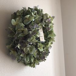 送料無料！秋色紫陽花のドライフラワーリース　※フォロワー様限定キャンペーン 2枚目の画像