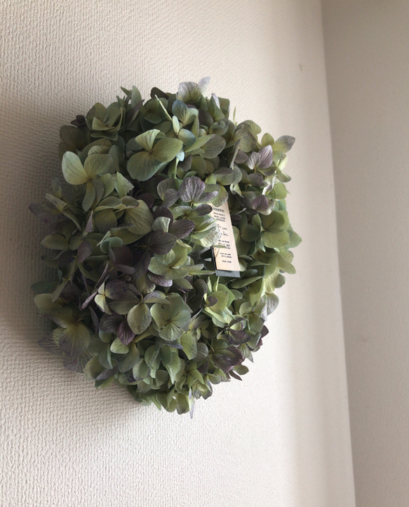 送料無料！秋色紫陽花のドライフラワーリース　※フォロワー様限定キャンペーン 2枚目の画像
