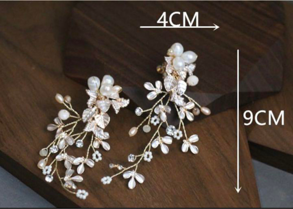 ins大人気イヤリング！ウェディングアクセサリー  結婚式　パール　ゴールド9/23 4枚目の画像