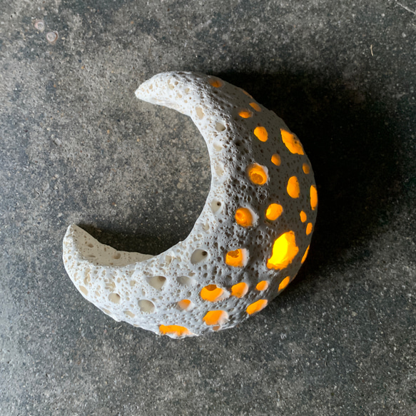 三日月Crescent Moon〜はちすシリーズ.2」オブジェ、壁かけ、照明