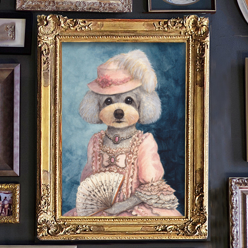 うちの子の肖像画＊手描きイラストオーダー＊ペット似顔絵＊洋服＊猫＊犬 14,850円