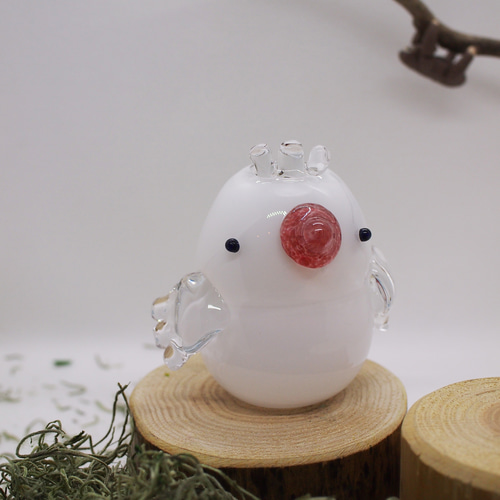 Be happy 鳥さん一輪挿し 白① その他置物 Glass rico 通販