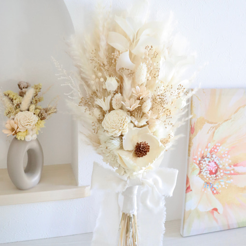 期間限定30％OFF! 受注製作》ドライフラワー スワッグ 花束 プリザーブドフラワー 花束・アレンジメント