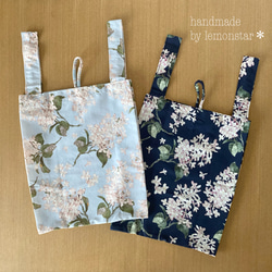 きい様　リバティ　アーカイブライラック　サックス　共布ショルダー紐横長バッグ きい様 リバティ アーカイブライラック サックス 共布ショルダー紐横長