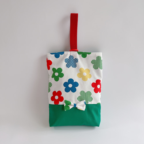 送料無料〉入園入学☆3点セット✿︎お花柄/レッスンバッグ・シューズ