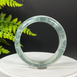 ユニークな天然ガラス グリーン フローライト ブレスレット 60MM アイススルー レス コットン クリスタル ブレスレット 効 3枚目の画像