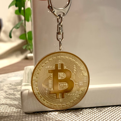 【送料無料】仮想通貨風キーホルダー UV作品 暗号資産 ビットコイン コイン イラストキーホルダー カラー 飾り 2枚目の画像