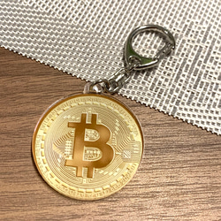 【送料無料】仮想通貨風キーホルダー UV作品 暗号資産 ビットコイン コイン イラストキーホルダー カラー 飾り 1枚目の画像