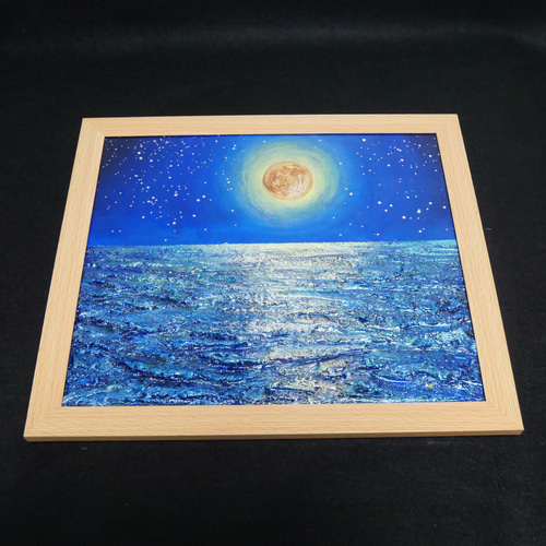 油絵 絵画【月下の雪 】 下ろし