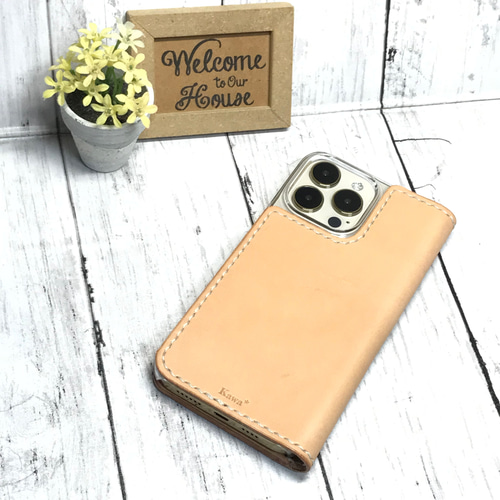 iPhone 16 series カメラレス 手帳型ケース 栃木レザー ヌメ革