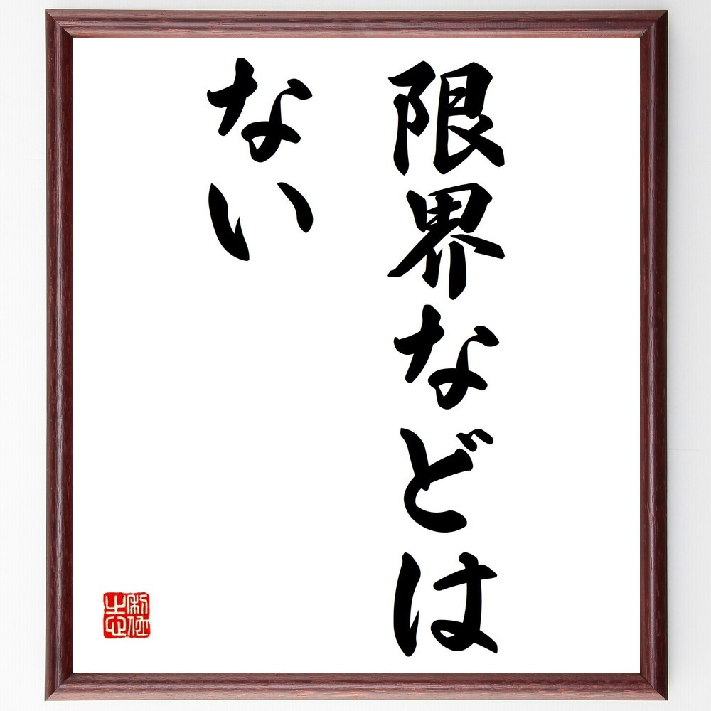 名言「限界などはない」手書き書道色紙額／受注後の毛筆直筆（Y6989）