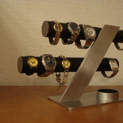 腕時計スタンド　ブラック6～8本掛けデザイン腕時計スタンド 3枚目の画像