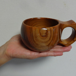 京都北山杉の一木彫りコーヒーカップ 6枚目の画像