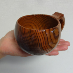 京都北山杉の一木彫りコーヒーカップ 7枚目の画像