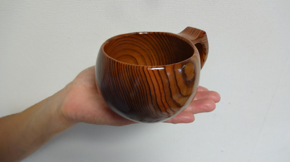 京都北山杉の一木彫りコーヒーカップ 7枚目の画像