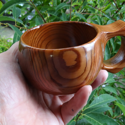 京都北山杉の一木彫りコーヒーカップ 3枚目の画像