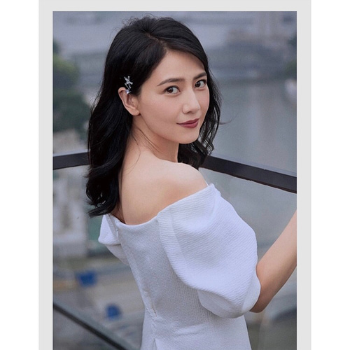 シンプルサテン オフショルダー ミディ丈ウエディングドレス ドレス  