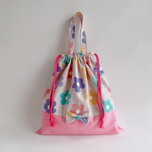 送料無料〉入園入学☆3点セット✿︎お花柄/レッスンバッグ・シューズ