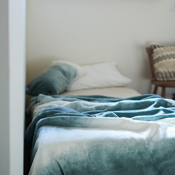 天然由来の抗菌加工 【Flood of Light】コットン シングル サイズ ブランケット 毛布 天然素材 1枚目の画像