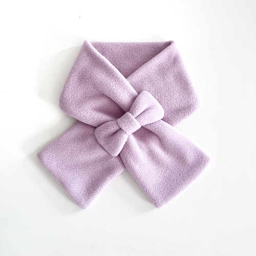 グレイッシュピンク リボンの フリースマフラー 子供服 FONDUE 通販