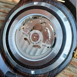 木製腕時計 EINBAND Meteor  オートマチック 木の時計 エボニーウッド 黒檀 自動巻き【46mm】 4枚目の画像