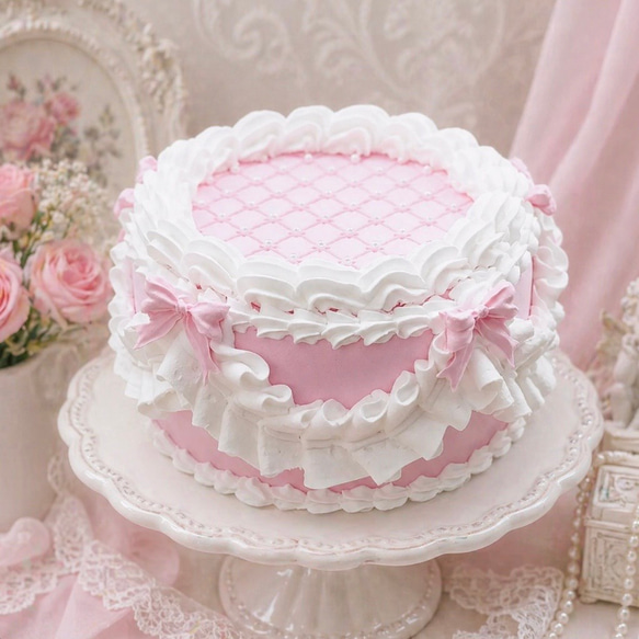 フェミニン可愛い♡ ホイップフリルのクレイケーキ｜記念日・ギフトに