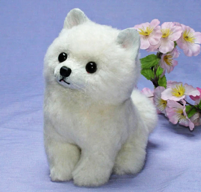 犬の日 2023 白子犬 犬  ぬいぐるみ　羊毛フエルト製品ではない　ギフト品にも　【再販・受注制作】
