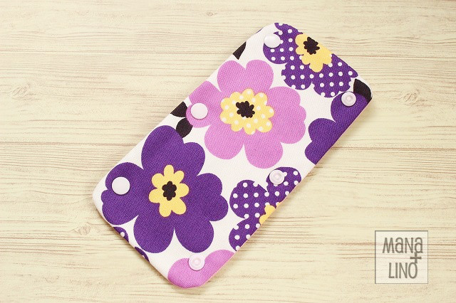 水筒肩紐カバー 花柄 パープル ピンク ショートタイプ 水筒