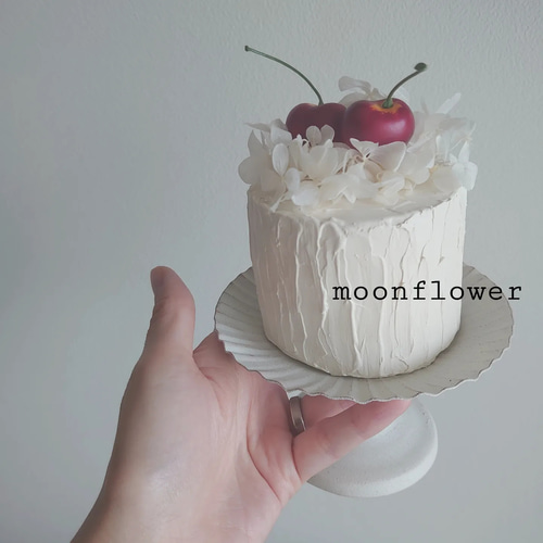 order made✾クレイケーキ～直径8センチ～ リングピロー moon☽flower