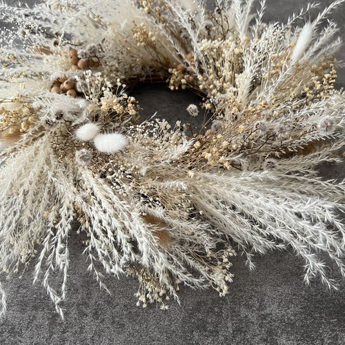 ドライフラワーのミニリース white christmas 29e8719753fb02eb112a6ebf572b91