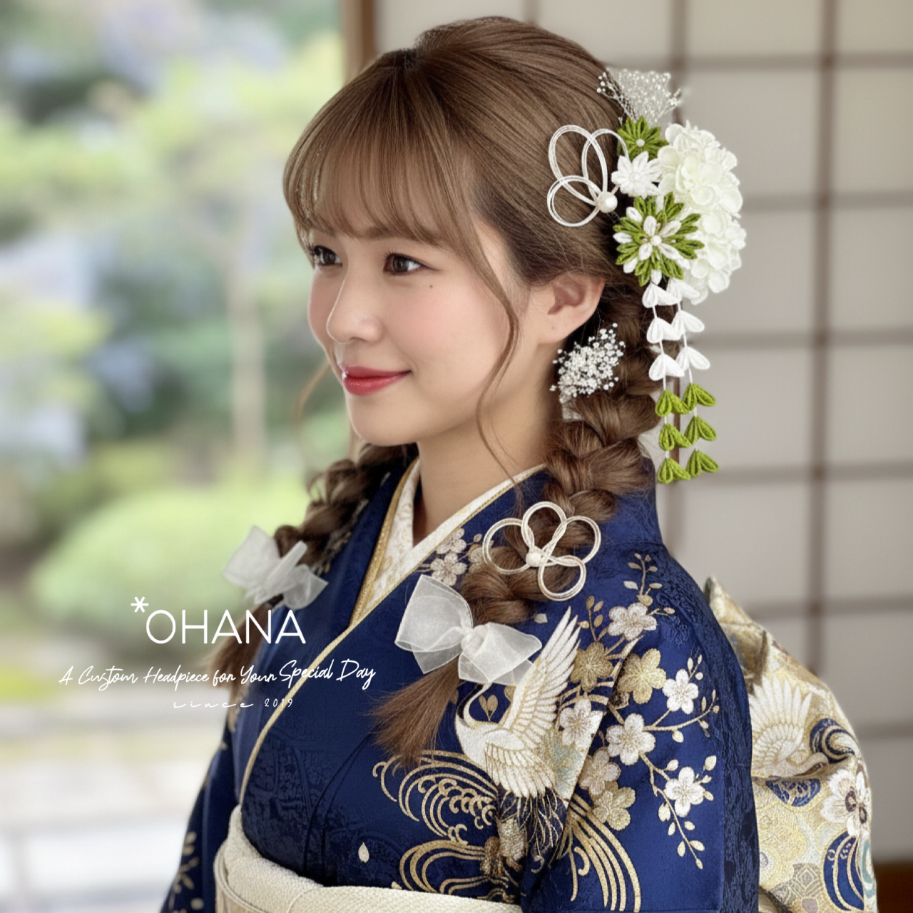 髪飾り　成人式　卒業式　結婚式　七五三　振袖　袴　和装　色打掛　753  ヘッドドレス　OHANA