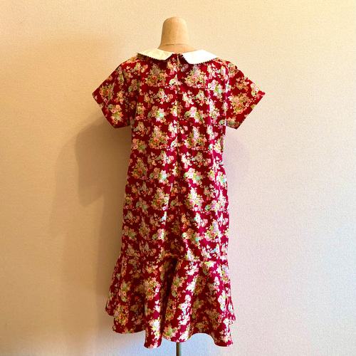 ☆レッド☆花柄☆襟付きレトロワンピース ワンピース K's 通販 ☆レッド☆花柄☆襟付きレトロワンピース ワンピース K's 通販
