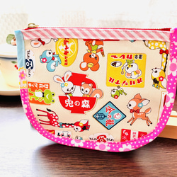 気まぐれSALE ユキエモン　限定生地　在庫限り　16cmファスナーポーチ 気まぐれSALE ユキエモン 限定生地 在庫限り 16cmファスナーポーチ