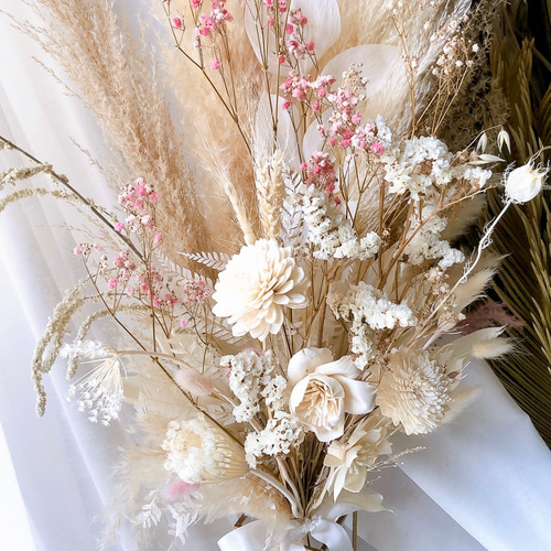 早割クリスマス2022 パンパスグラスとソラフラワーの花束＊花瓶