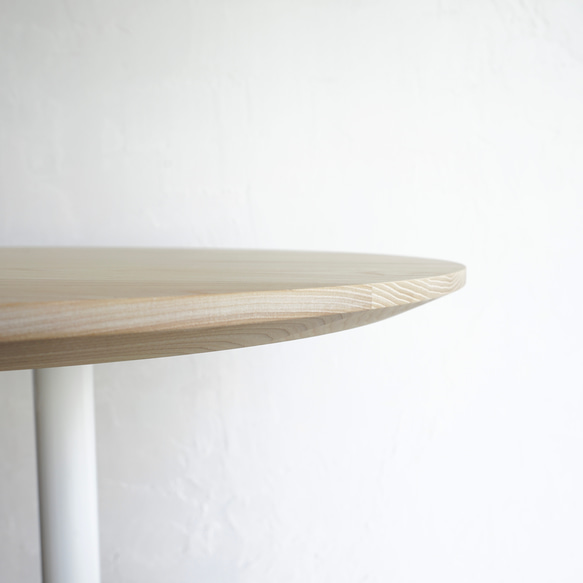 White Steel/直径60cm/カフェテーブル/丸テーブル/ホワイトアッシュ無垢/オーク無垢/RoundTable 7枚目の画像