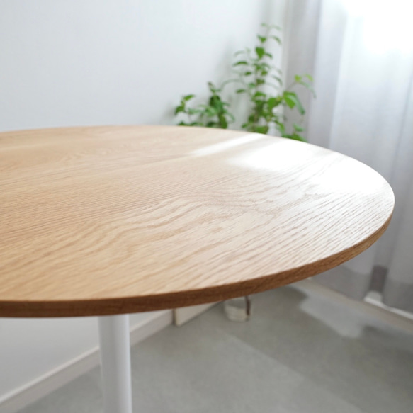 White Steel/直径60cm/カフェテーブル/丸テーブル/ホワイトアッシュ無垢/オーク無垢/RoundTable 13枚目の画像