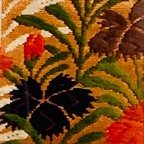 西陣織1点物 壁掛け・置き型アートフレーム】和柄布地3種、花柄