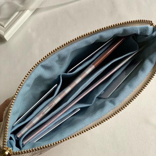 マルチケース ファスナー母子手帳ケース インド刺繍リボン お薬手帳