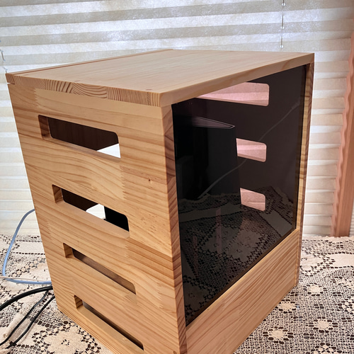 【取引中】Wi-Fi ルーター隠し　ハンドメイド　天然木　 ぼん家具 ルーター収納 ケーブルボックス 木製 ルーターボックス