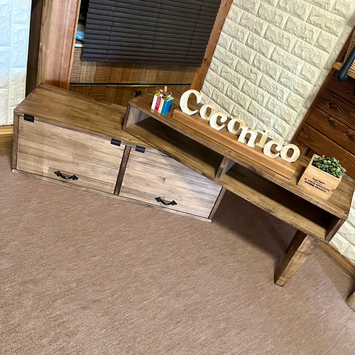 伸縮機能&角度調整付き】最大横幅170cm伸縮テレビボード 角度