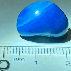 グラフィカル✨　ブルー　アゲート 瑪瑙　原石　タンブル 3枚目の画像