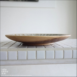 モンキーポッド総無垢材 デコレーショントレイGY 菓子鉢 小物入れ 飾り皿 木製 手作り エスニック ハンドメイド 5枚目の画像