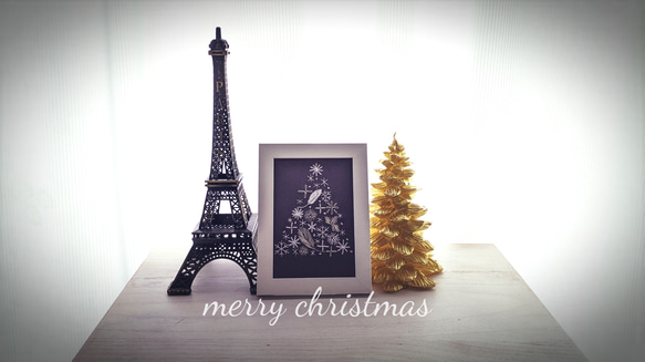 【送料無料】Christmas2022＊刺繍インテリアフレーム　壁飾り 3枚目の画像