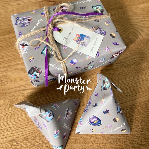 上質紙【モンスターパーティ】A4サイズ 10枚 ハロウィン デザイン