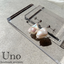 oyster baroque pearl (シルバー金具/silver925ピアス) 2枚目の画像