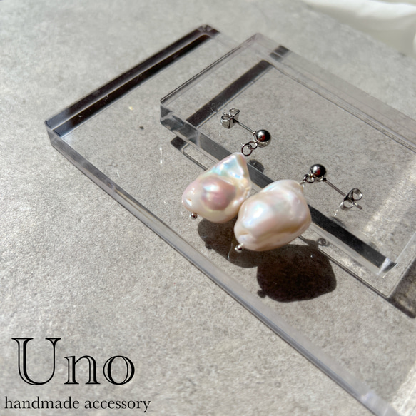 oyster baroque pearl (シルバー金具/silver925ピアス) 2枚目の画像