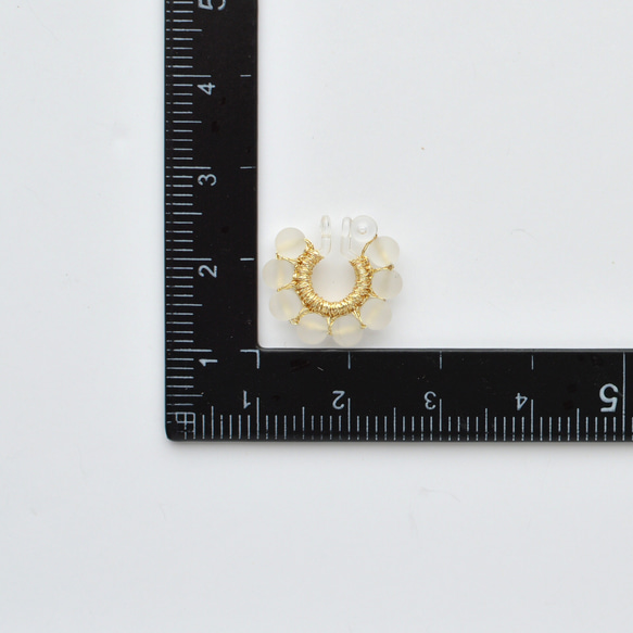 frost crystal mini ring (gold) ノンホールピアス  金具変更可 8枚目の画像